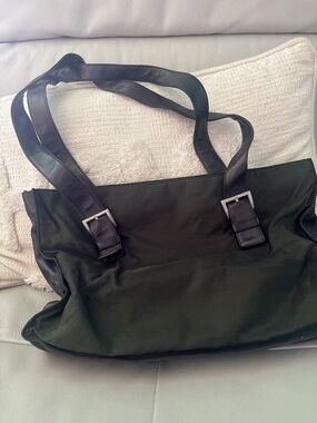 Prada Black Shoulder Tote with Leather Straps